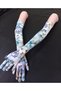 Fera Floral Patterned Gloves Blue -White - 6