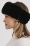 Plush Faux Fur Women's Black Elastic Heart Bandana Neck Collar - 5