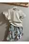 Girl's Muslin Bottom Cotton 2-Piece Set Green - 3