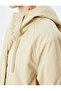 Oversized Faux Leather Parka with Snap Button Closure, Pockets, and Plush Lining Inside, with Hood. - 7