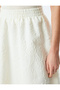 Comfortable Fit Standard Waist Textured A-Line Midi Skirt - 5