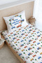 Single Fitted Sheet Set - for Baby Series - Cars in Blue Circle - 2