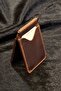 Men's Wallet Genuine Leather Money Clip Wallet & Card Holder Brown Tan Slim Card Holder - 3
