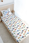Single Fitted Sheet Set - for Baby Series - Cars in Blue Circle