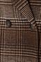 Plaid Patterned Double-Breasted Oversize Coat Brown 3020 - 7