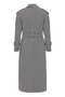 Leather Detailed Oversize Houndstooth Pattern Mid-Length Coat Black 3027 - 4