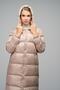 Hood Detail Zip-Up Long Puffer Coat BEIGE 6668 - 4