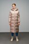 Hood Detail Zip-Up Long Puffer Coat BEIGE 6668 - 3