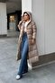 Hood Detail Zip-Up Long Puffer Coat BEIGE 6668 - 5