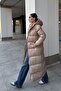 Hood Detail Zip-Up Long Puffer Coat BEIGE 6668 - 7