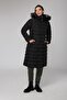 Detachable Hooded Puffer Coat with Plush Detail on the Collar Black 5523 - 3
