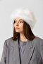 Women's White Fur Hat Stylish and Durable Accessory for Cold Weather Spk1141 - 4