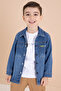 Blue Jean Shirt, Text Printed T-Shirt, Boy's Trousers, 3-Piece Set - 5