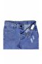 Kids Denim Jeans with Distressing Detail and Adjustable Elastic Waist - 4