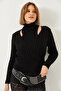 Women's Black Knitwear Double Set 20247577 - 3