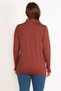 Women's Large Size Brown Front Placket Zippered Underarm Tulle Detailed Sports Sweatshirt 65n34762 - 6