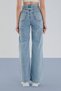 Dressmix Snow Blue High Waist Loose Pants - Wide Leg and Wide Leg Pantalon - 3