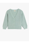V-Neck Buttoned Long Sleeve Basic Knitwear Cardigan