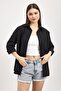 Black Double Pocket Oversize Long Basic Shirt - Tcr-6256A - 2