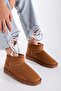 Alessi Tan Ankle Length Short Shearling Women's Boots