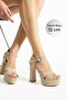 1-93535 12cm Platform High Thick Heeled Bridal/Evening Dress Shoes