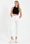 Bt15215102 Women's White No-Show High Waist Boyfriend Mom Jeans Pants - 6