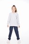 Mooncover Girls' Interlock Seasonal Pajama Set – Gray/Navy Blue - 2