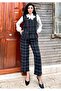 Black Color Tweed Vest-Pants Set (Set of 2)