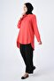 Pomegranate Flower-Shirt Neck Half-Plate Slit Long Back Tunic - 3