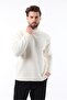 Ecru Crew Neck Overfit Men's Knitwear Sweater E7402 - 2
