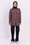 Pink-Black-Denim Garnished Tweed Shirt Tunic - 2