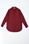 Dark Burgundy-Oversize Basic Shirt - 6