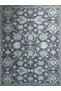 Crescent Collection Antique Look Blue Flower Detailed Woven Base Modern Decorative Carpet Hilal46 - 5