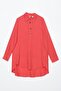 Pomegranate Flower-Shirt Neck Half-Plate Slit Long Back Tunic - 6