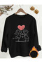 Unisex Hand Holding Garbage Couples Printed Sweatshirt