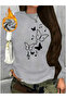 Musical Note Butterfly Printed Comfortable Sweatshirt - 3