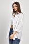 Beyaz Relaxed Fit Rahat Kesim Basic Gömlek - 6621a - 7