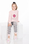 Mooncover Girls' Winter Pajama Set – Mother-Daughter Combination Salmon