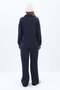 Navy Blue-Sweat Tunic with Side Zip Collar - 4
