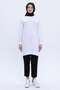 White-Cotton Raglan Sleeve Chain Embroidered Sweat Tunic - 2