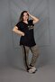 Plus Size Lace-Up V-Neck Pajama Suit - 2