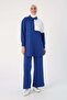 Cobalt Blue-Two Color Glitter Detailed Trousers Suit