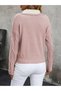 Polo Neck Knitted Patterned Women's Powder Knitwear Sweater - 3