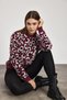 Burgundy Leopard Detail Knitwear Sweater 24342