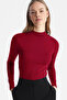 Women's Brown Burgundy 2-Piece Stand Collar Ultra Soft Bodysuit - 2