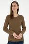 Women's Khaki Crew Neck Sweater 50297095 -Vr027
