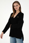 Women's Black V-Neck Sweater 50297120 -Vr046 - 3