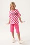 Licensed Us1811 Plaid T-Shirt and Capri Bottom Top Girls' Set Pink - 2