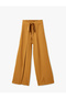 Double Breasted Side Cover Detail Tied Wide Leg Viscose Trousers - 5