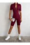 Women's Half Sleeve Red Zippered Tights Recovery Swimsuit - 4